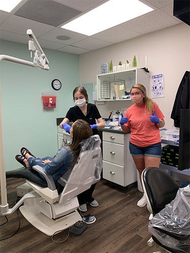 woman receiving dental work