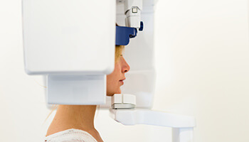 Patient using a CT scanner
