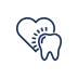Animated icon of a tooth and heart