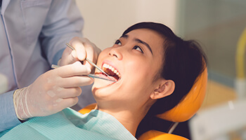 Danville dentist working on patient's teeth
