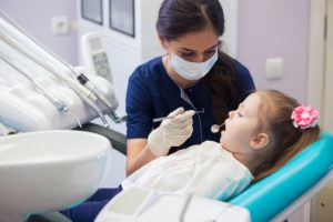 Young girl at dentist