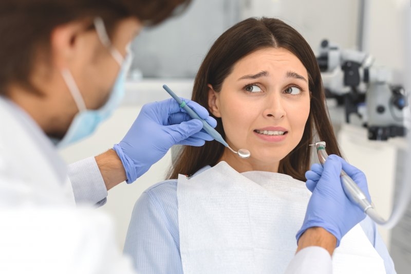 woman afraid of dentist in Danville