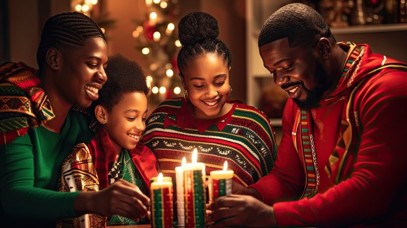 A family celebrating the holidays with great dental health